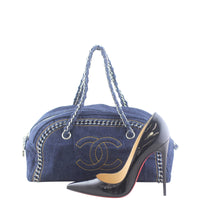 Chanel Denim Luxe Ligne Bowler Scale