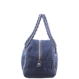 Chanel Denim Luxe Ligne Bowler Left