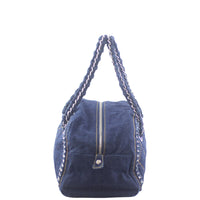 Chanel Denim Luxe Ligne Bowler Left