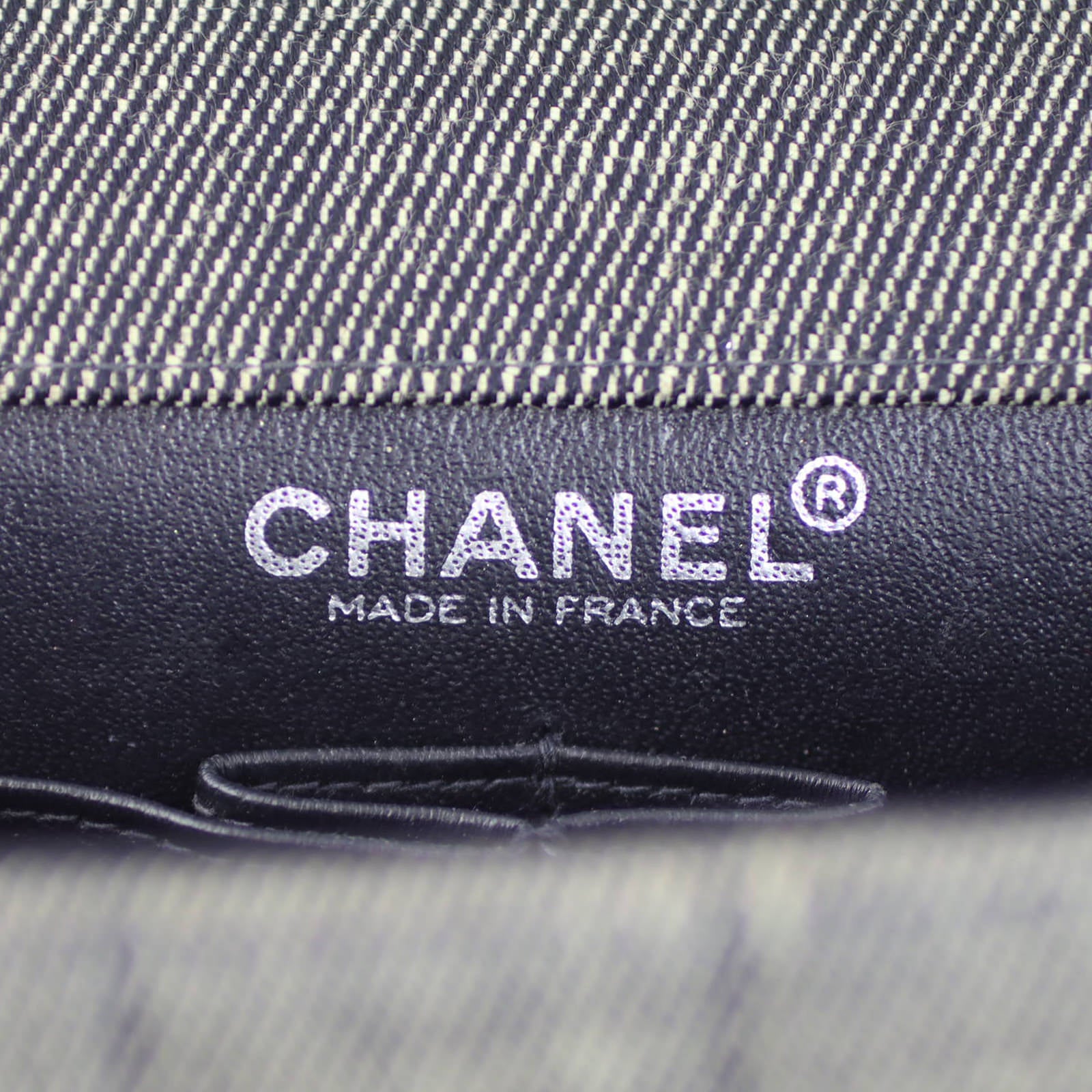 Chanel Denim Square Quilted Flap Bag Stamp