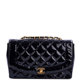 Chanel Quilted Diana Patent Flap Bag Front