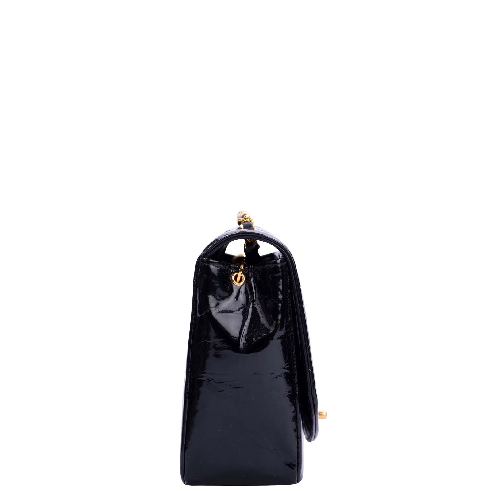 Chanel Quilted Diana Patent Flap Bag Left