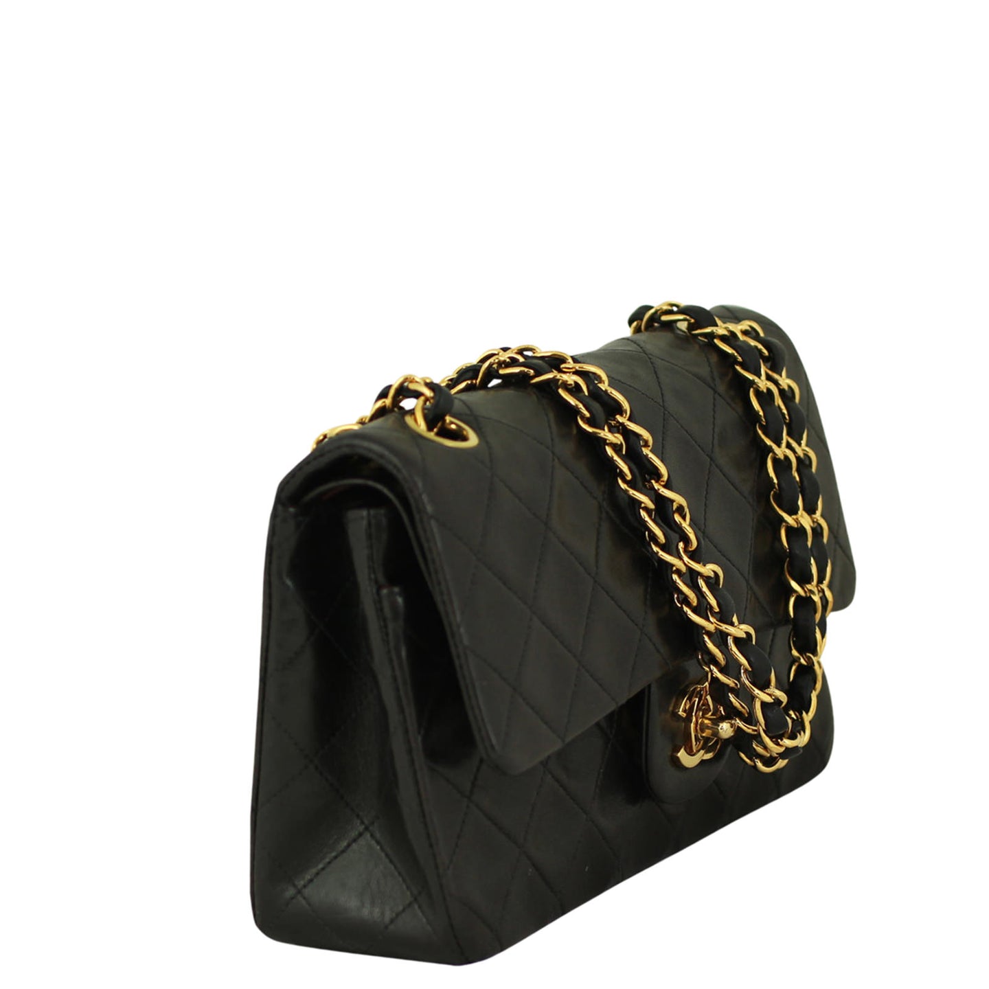 Chanel Class Double Flap Bag Vintage Small Side Front