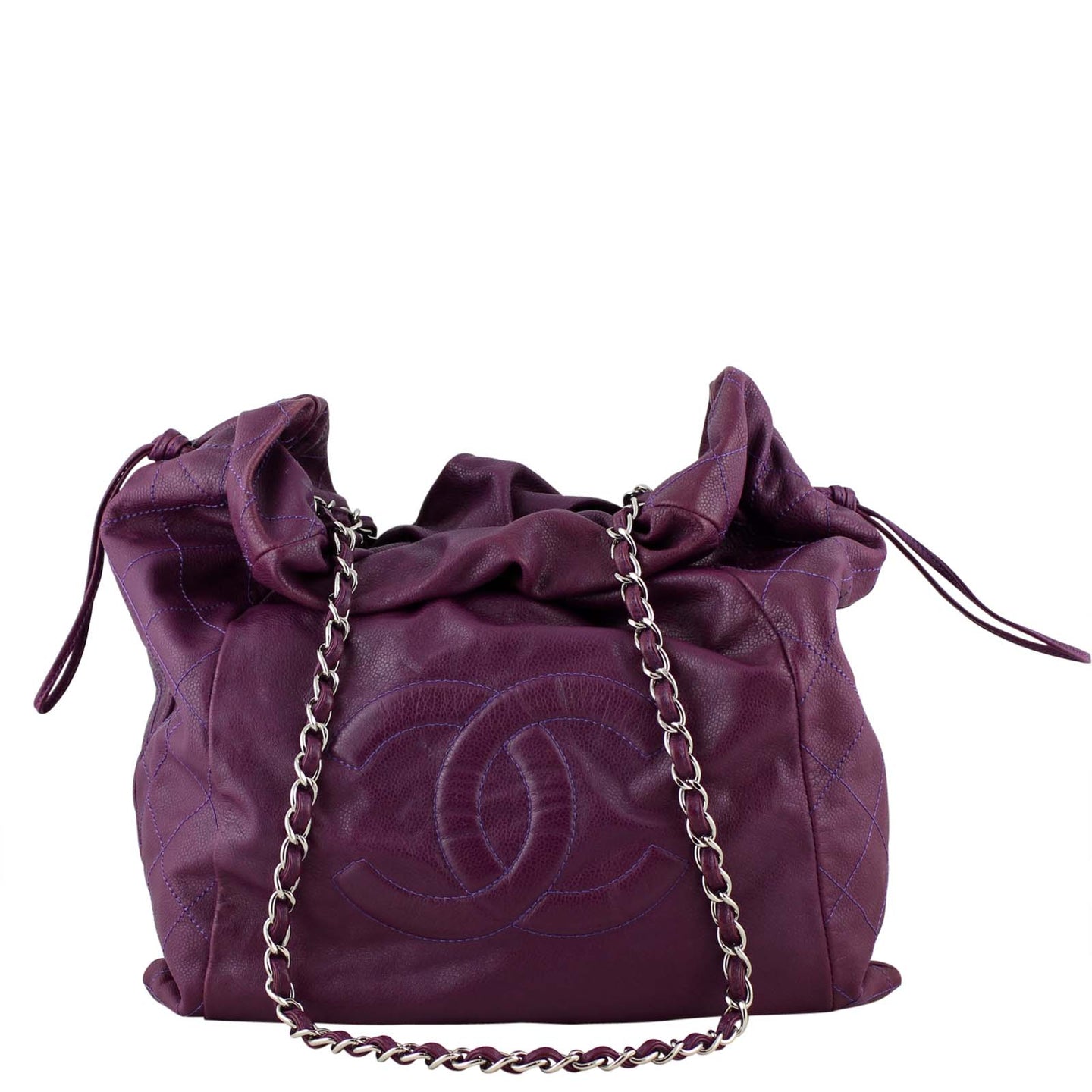 Chanel Caviar 31 Drawstring Tote Front Relaxed