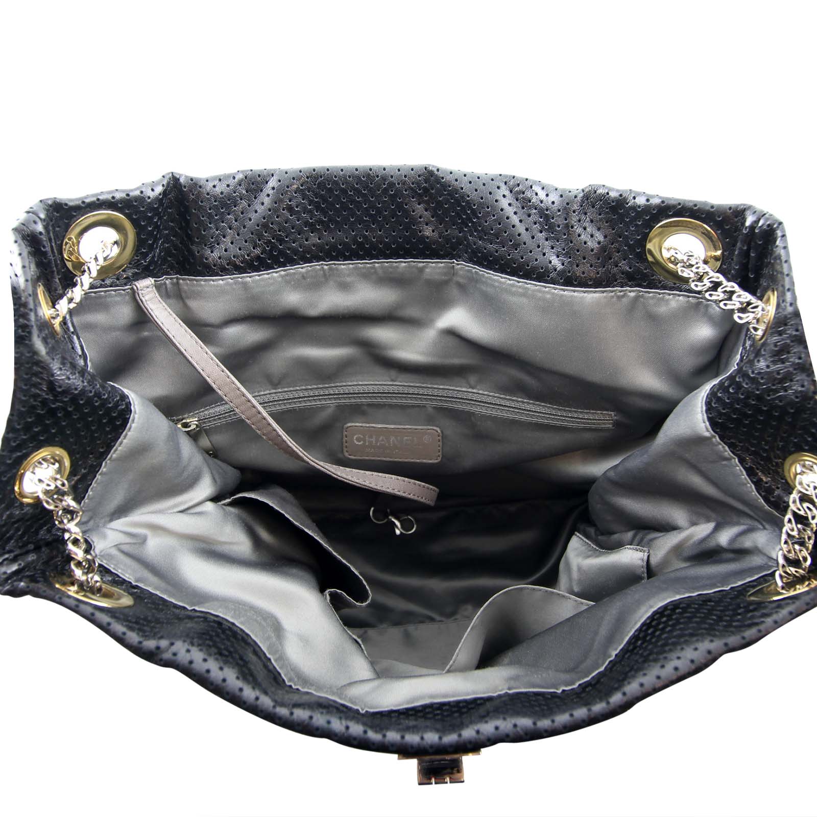 Chanel Drill Tote Interior