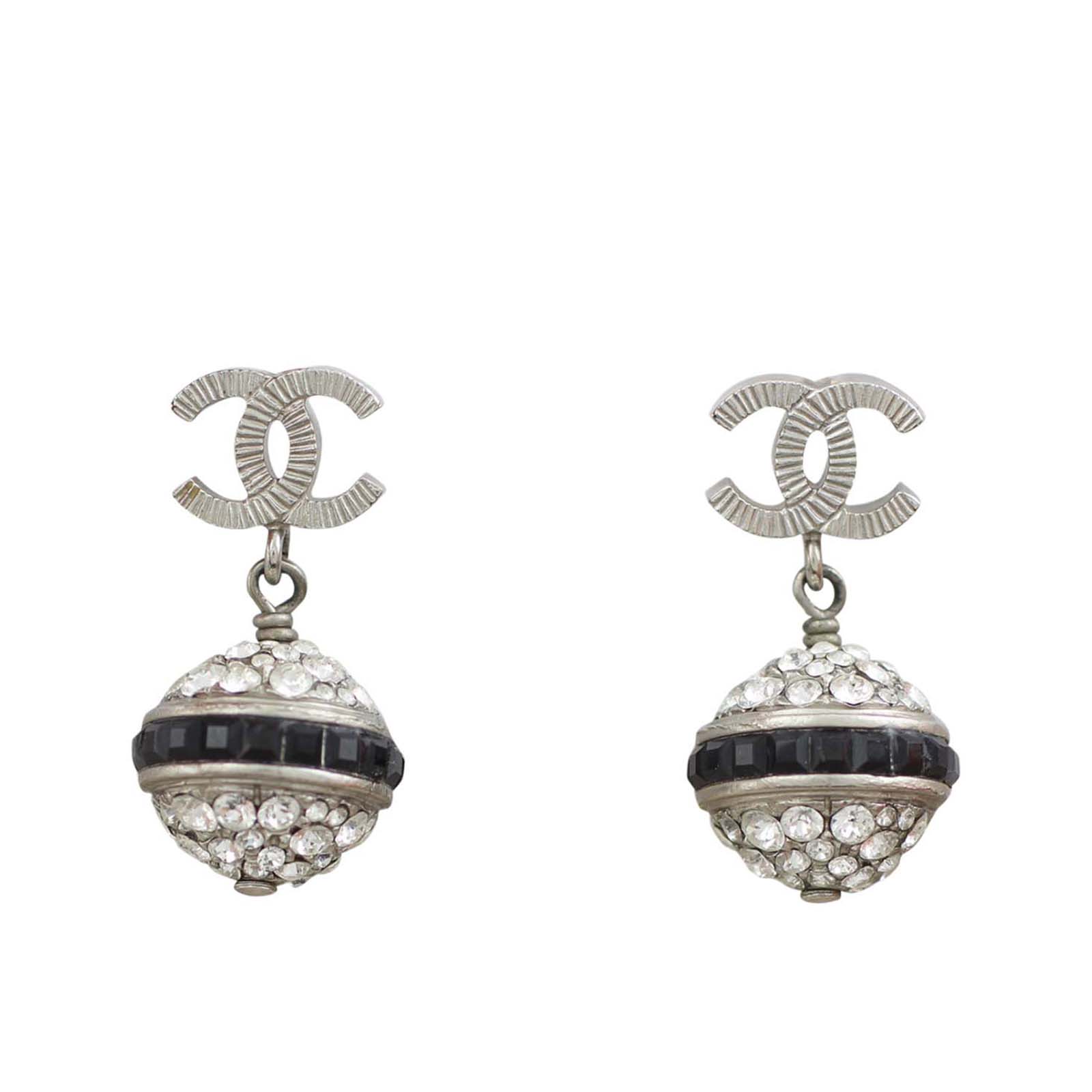 Chanel Swarovski Crystal Drop Earrings