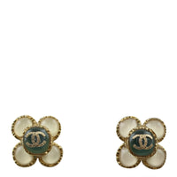 Chanel CC Flower Earrings front