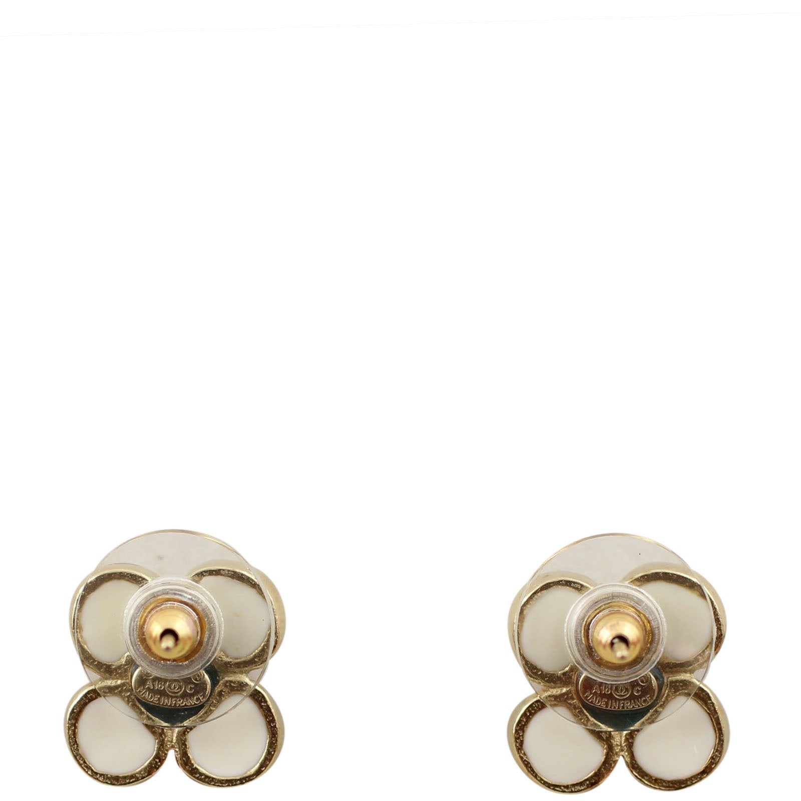 Chanel CC Flower Earrings back