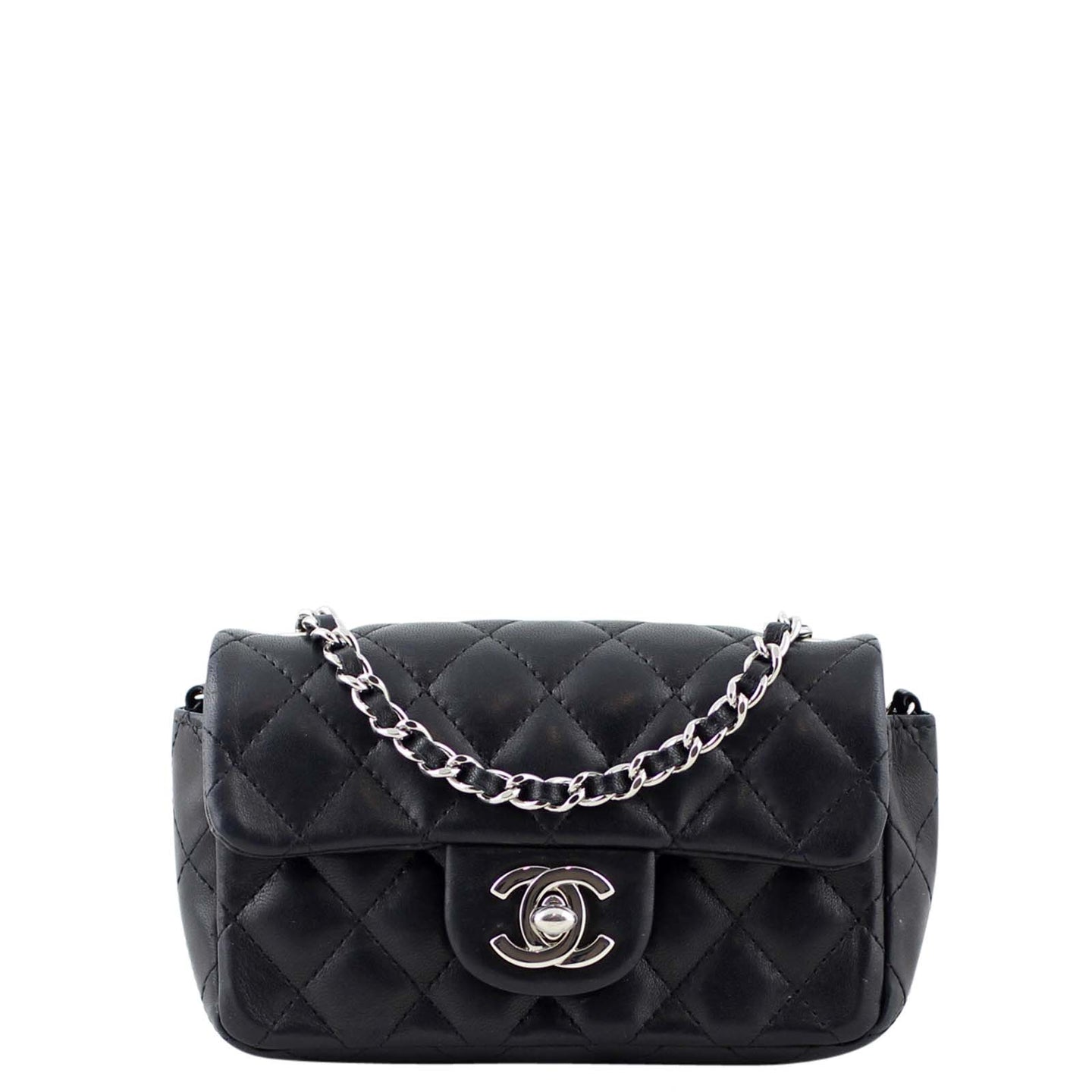 Chanel Extra Mini Flap Bag Front w Chain