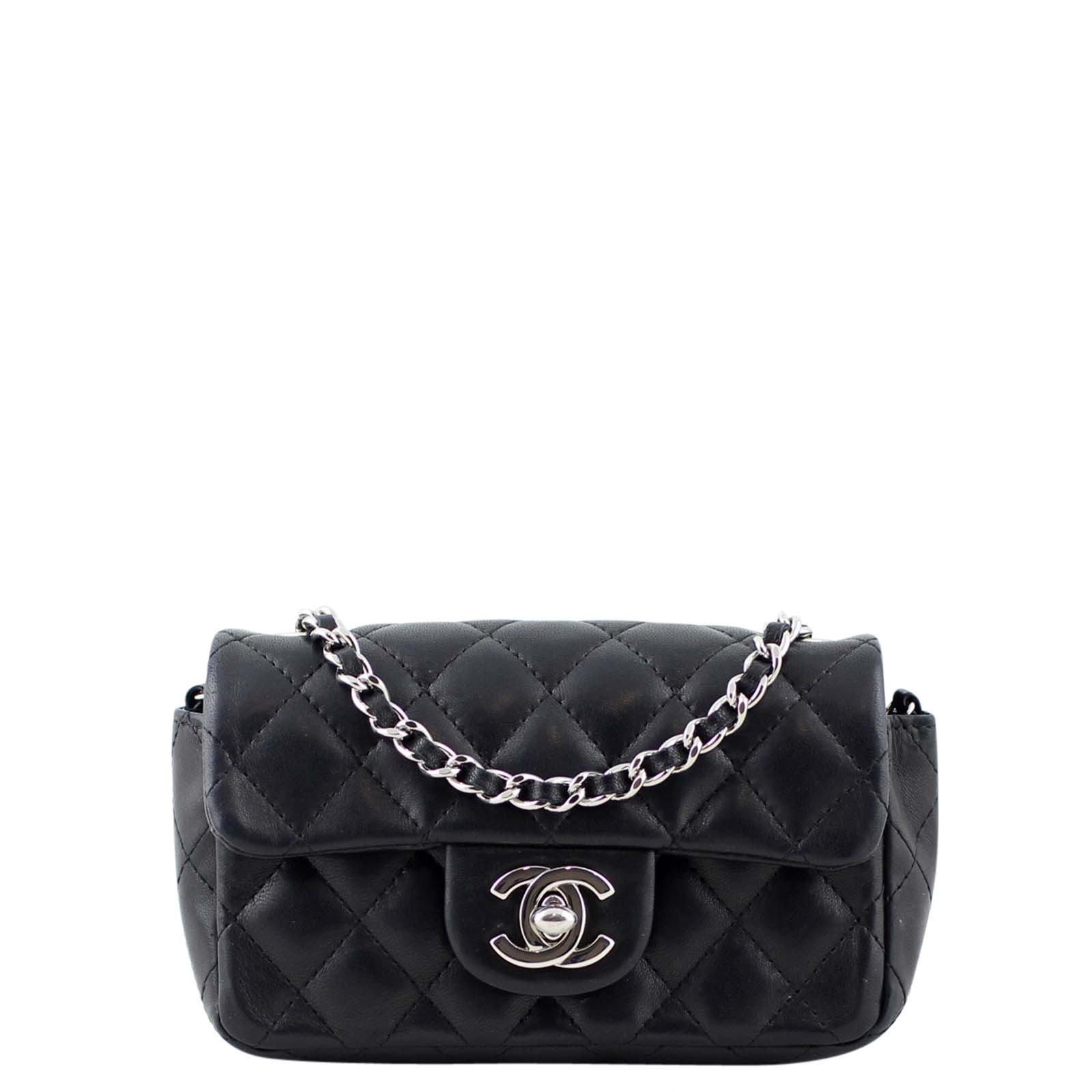 Chanel Extra Mini Flap Bag Front w Chain