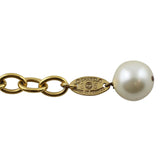 Chanel Vintage Glass Pearl Necklace Engravings