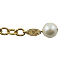 Chanel Vintage Glass Pearl Necklace Engravings