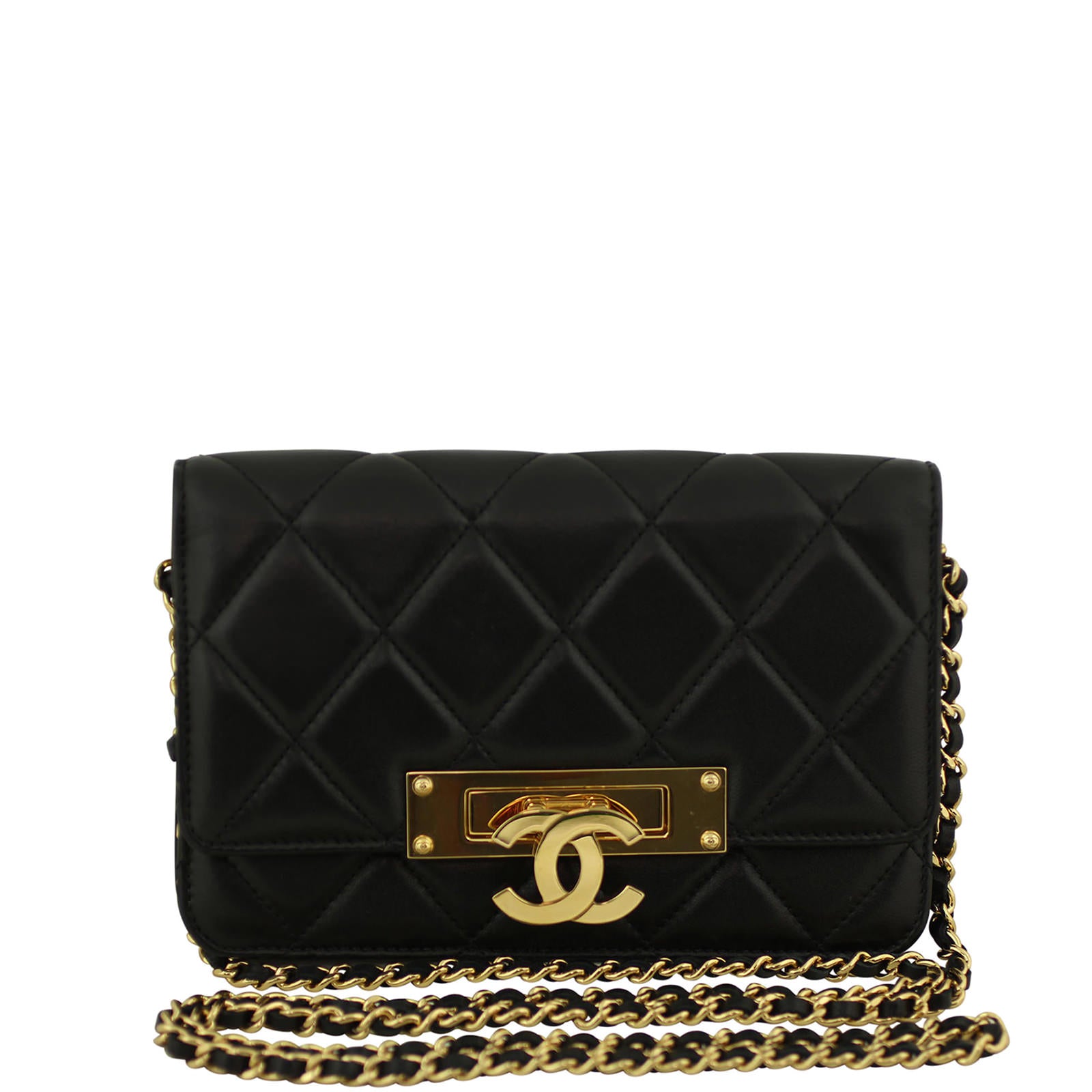 Chanel Gold Class Double CC WOC Bag Front Strap