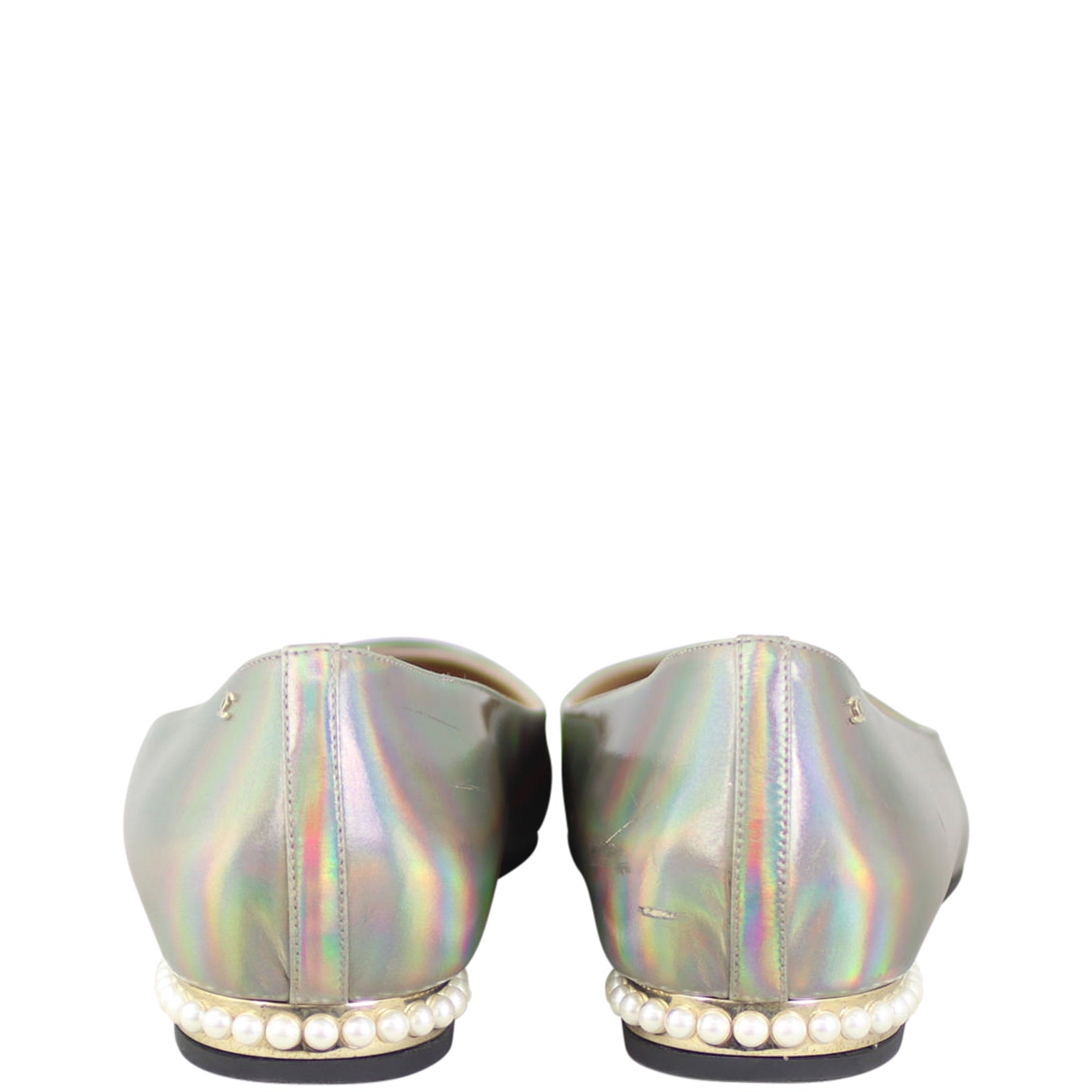 Chanel Iridescent Cap Toe Flats Back