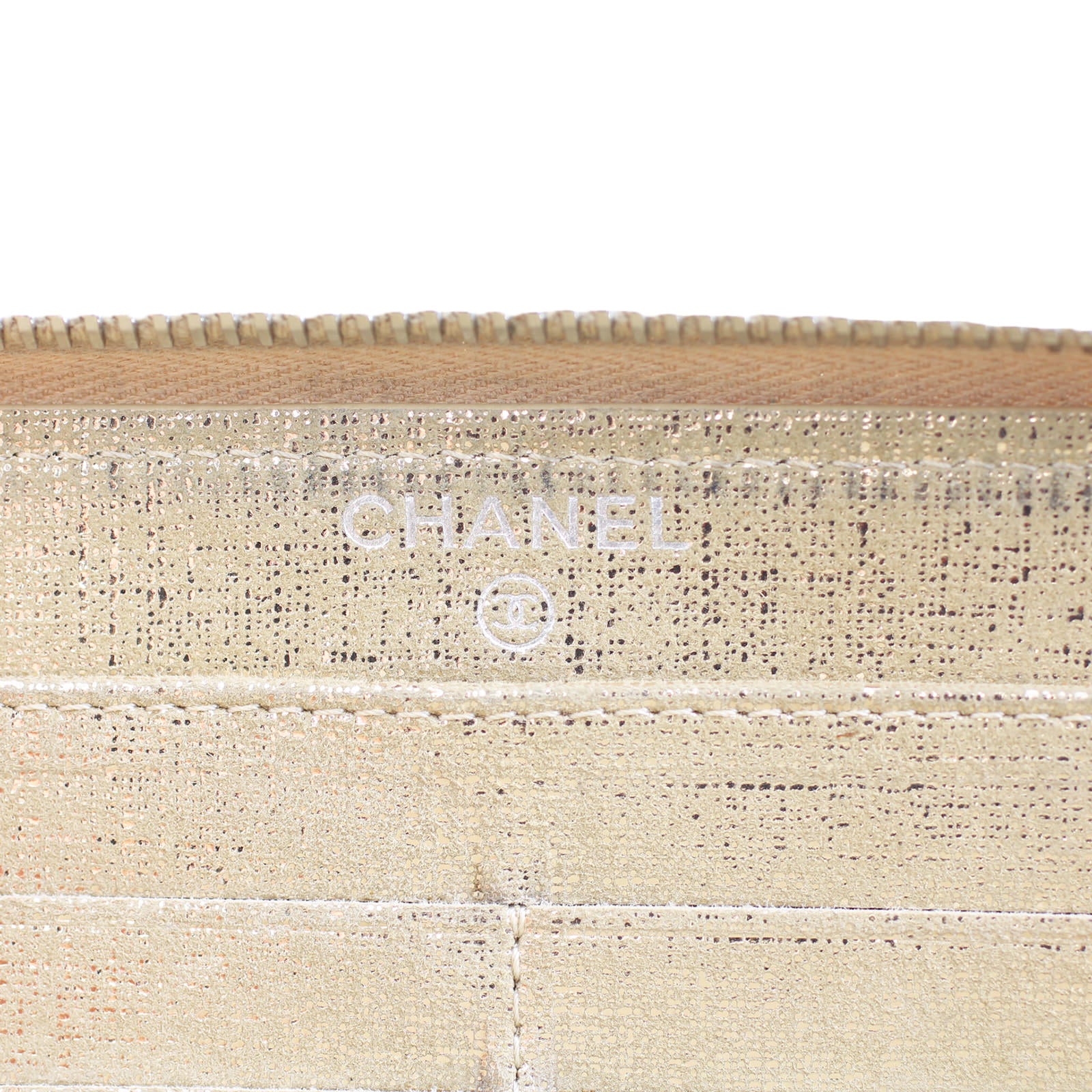 Chanel Iridescent Goatskin Zippy Wallet Stamp