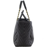 Chanel Chevron Large Shopping Bag Left