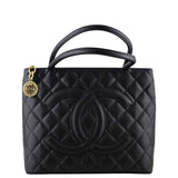 Chanel Medallion Tote Handles from front