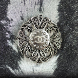 Chanel Metallic Pony Hair Top Handle Bag Lock