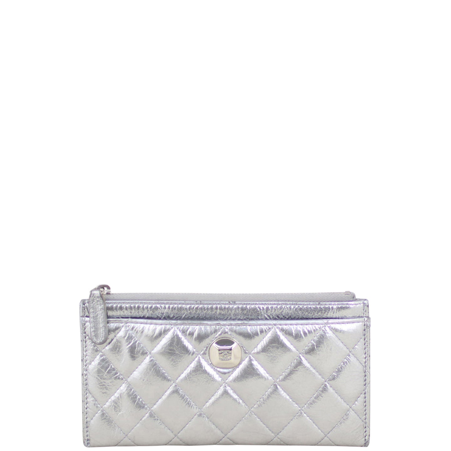 Chanel Metallic Small Zip Pouch Front