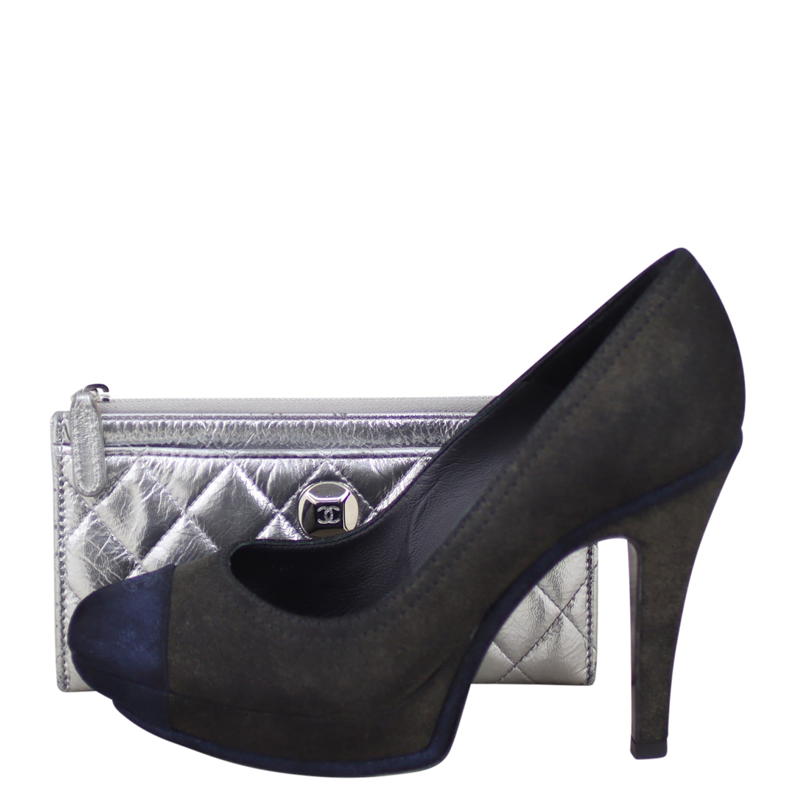 Chanel Metallic Small Zip Pouch Shoe