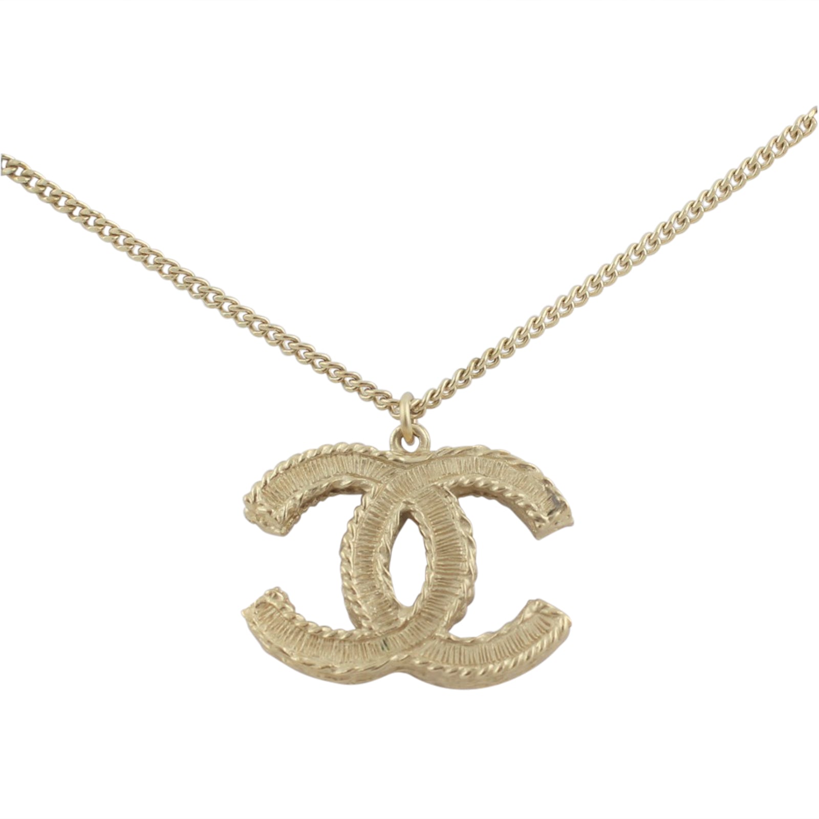 Chanel CC Faux Pearl Large Pendant Necklace Back Pendant