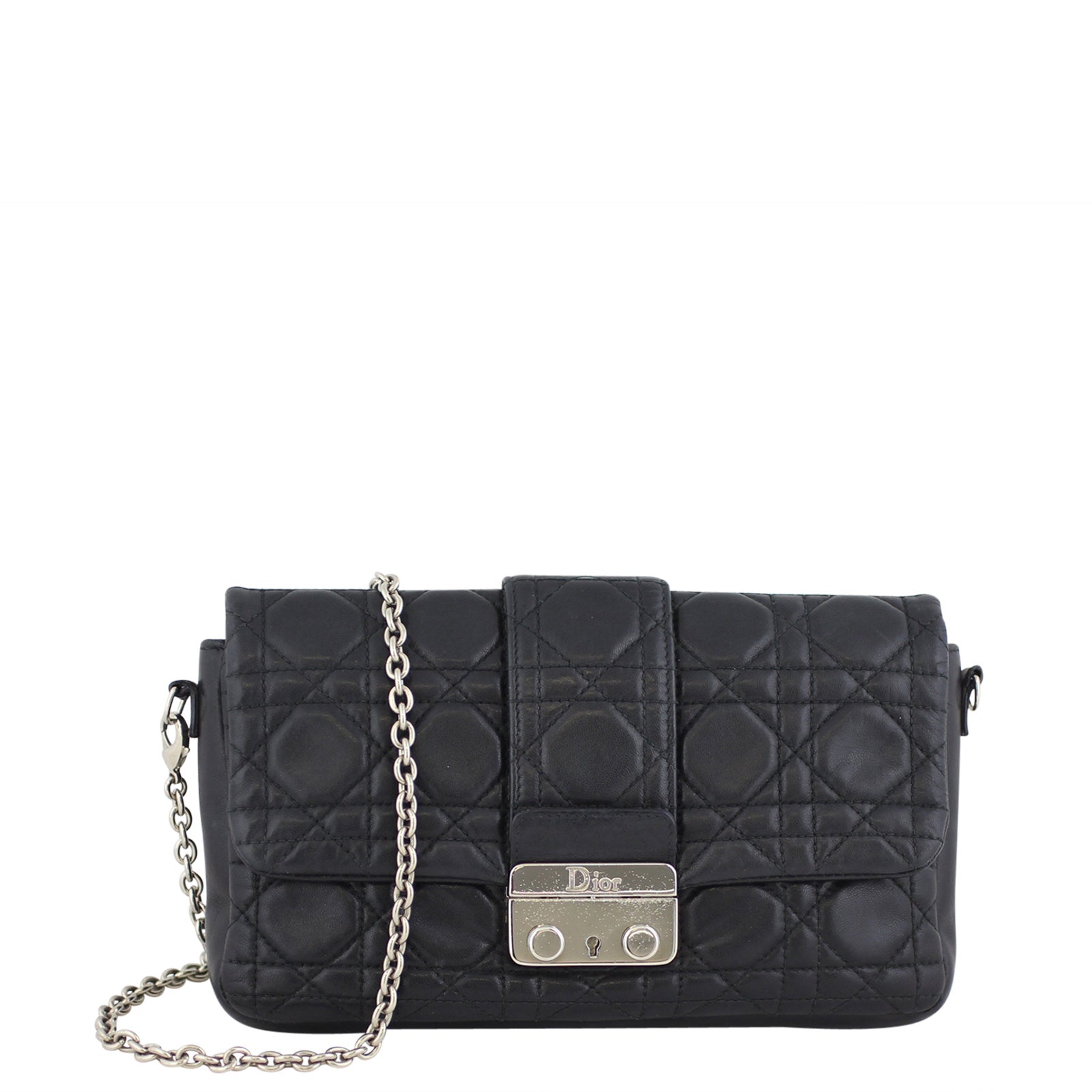 Dior Cannage New Lock Pouch Bag front