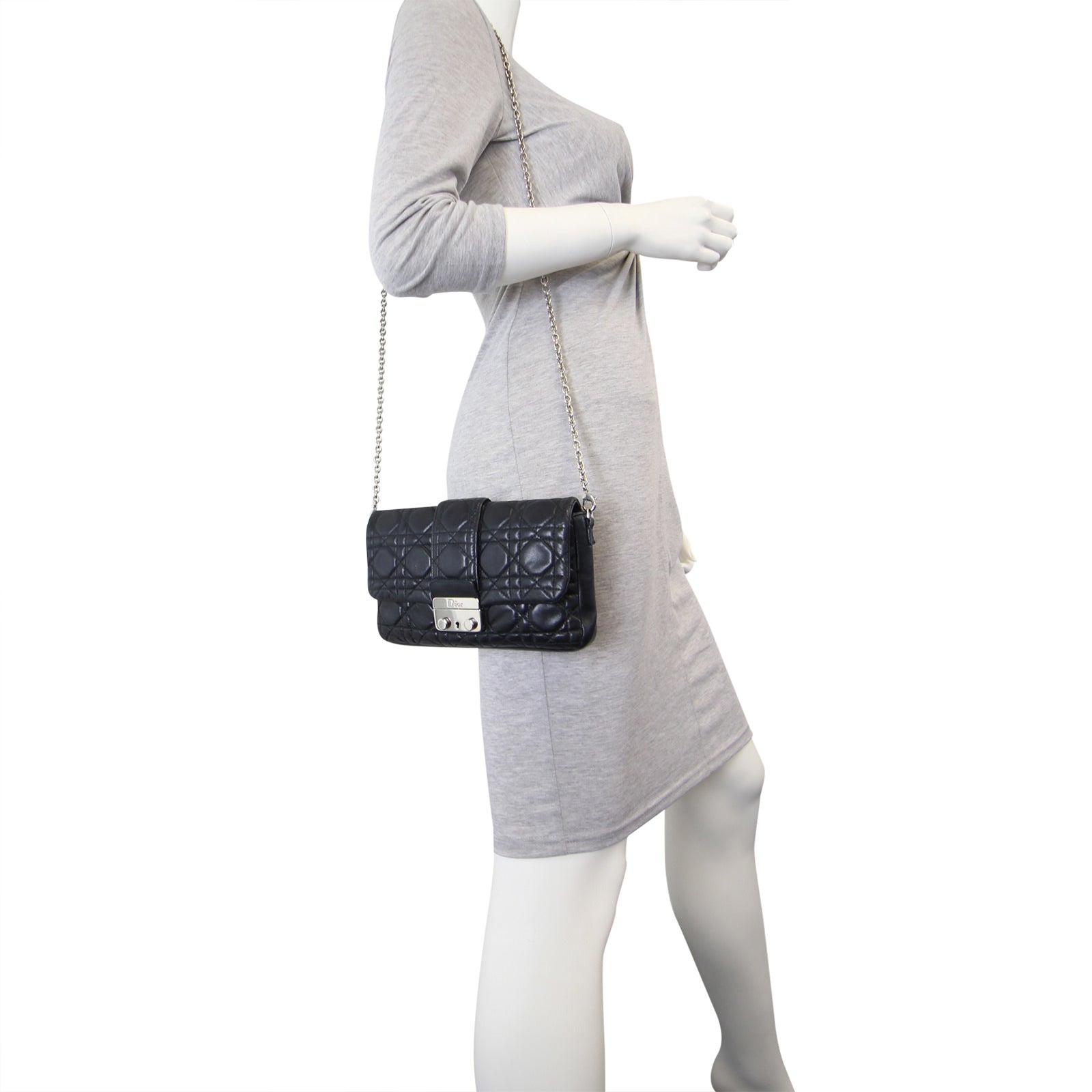 Dior Cannage New Lock Pouch Bag mannequin