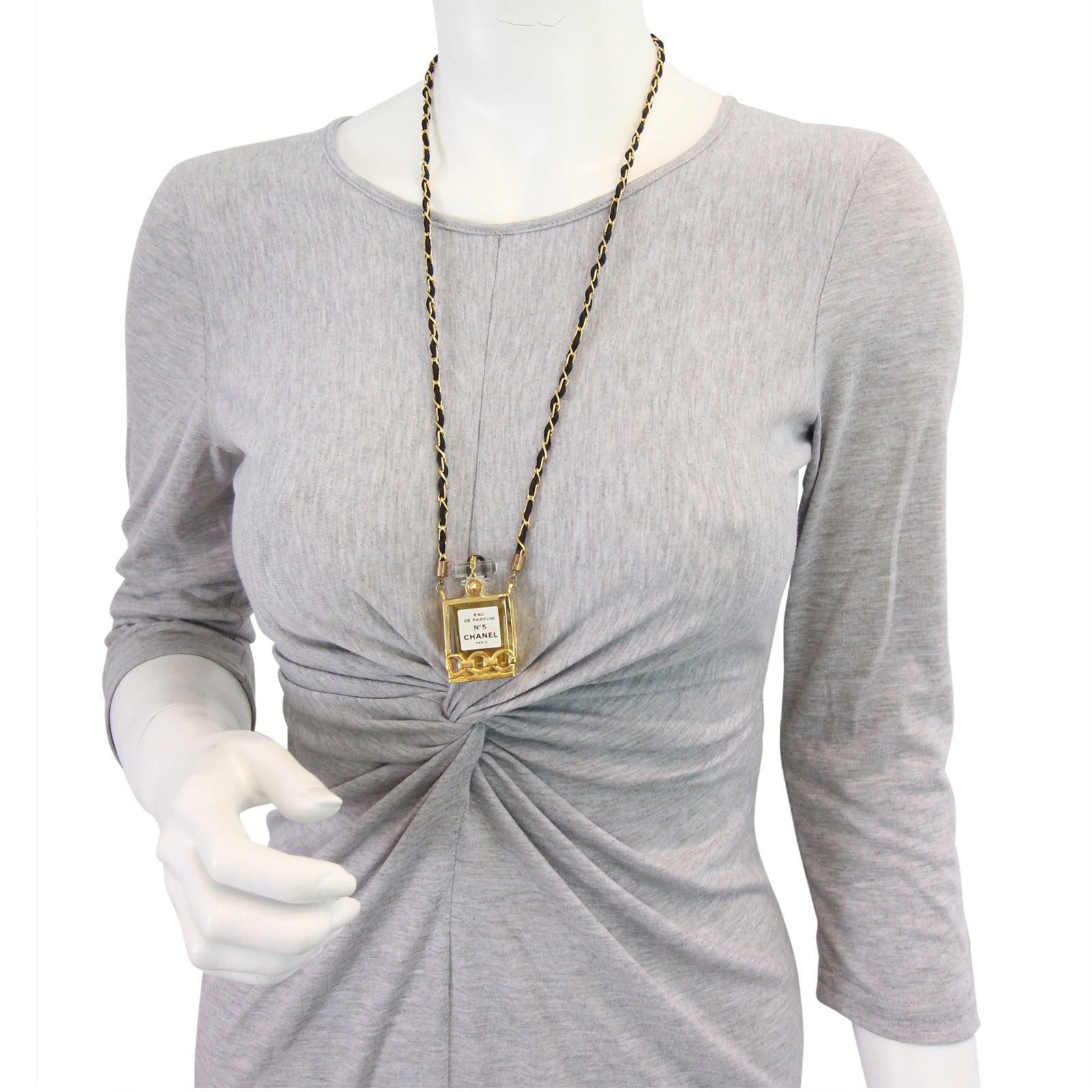 Chanel Vintage No.5 Perfume Bottle Necklace Mannequin