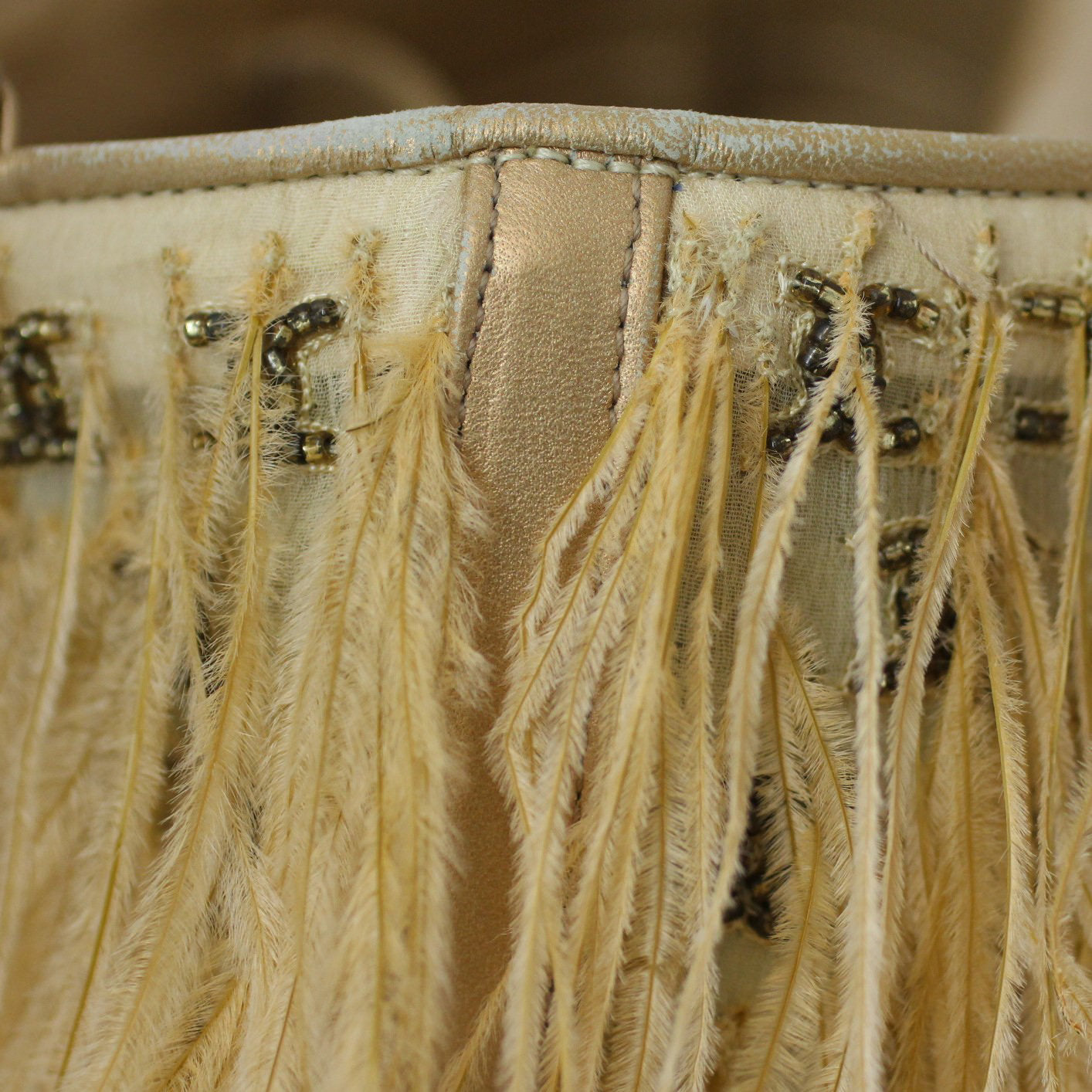 Chanel Vintage Ostrich Feather Evening Bag Flaw