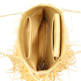 Chanel Vintage Ostrich Feather Evening Bag Interior