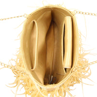 Chanel Vintage Ostrich Feather Evening Bag Interior