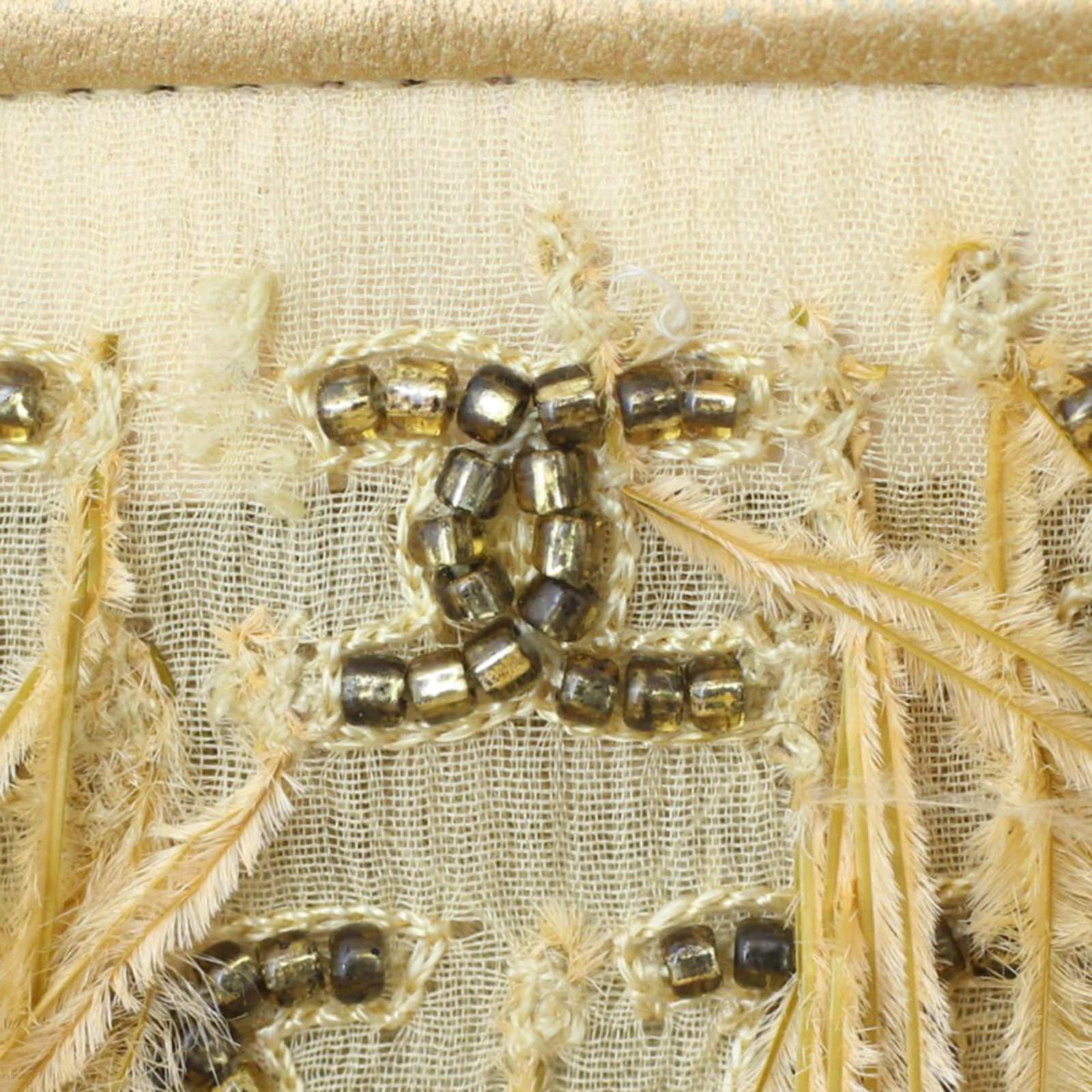 Chanel Vintage Ostrich Feather Evening Bag Logo