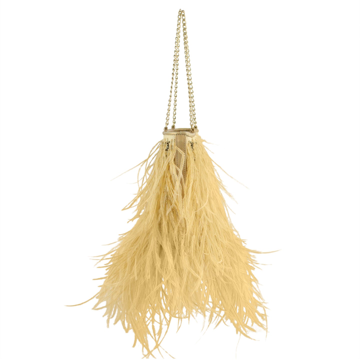 Chanel Vintage Ostrich Feather Evening Bag Side