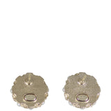 Chanel Pearl Edged Button Earrings Back