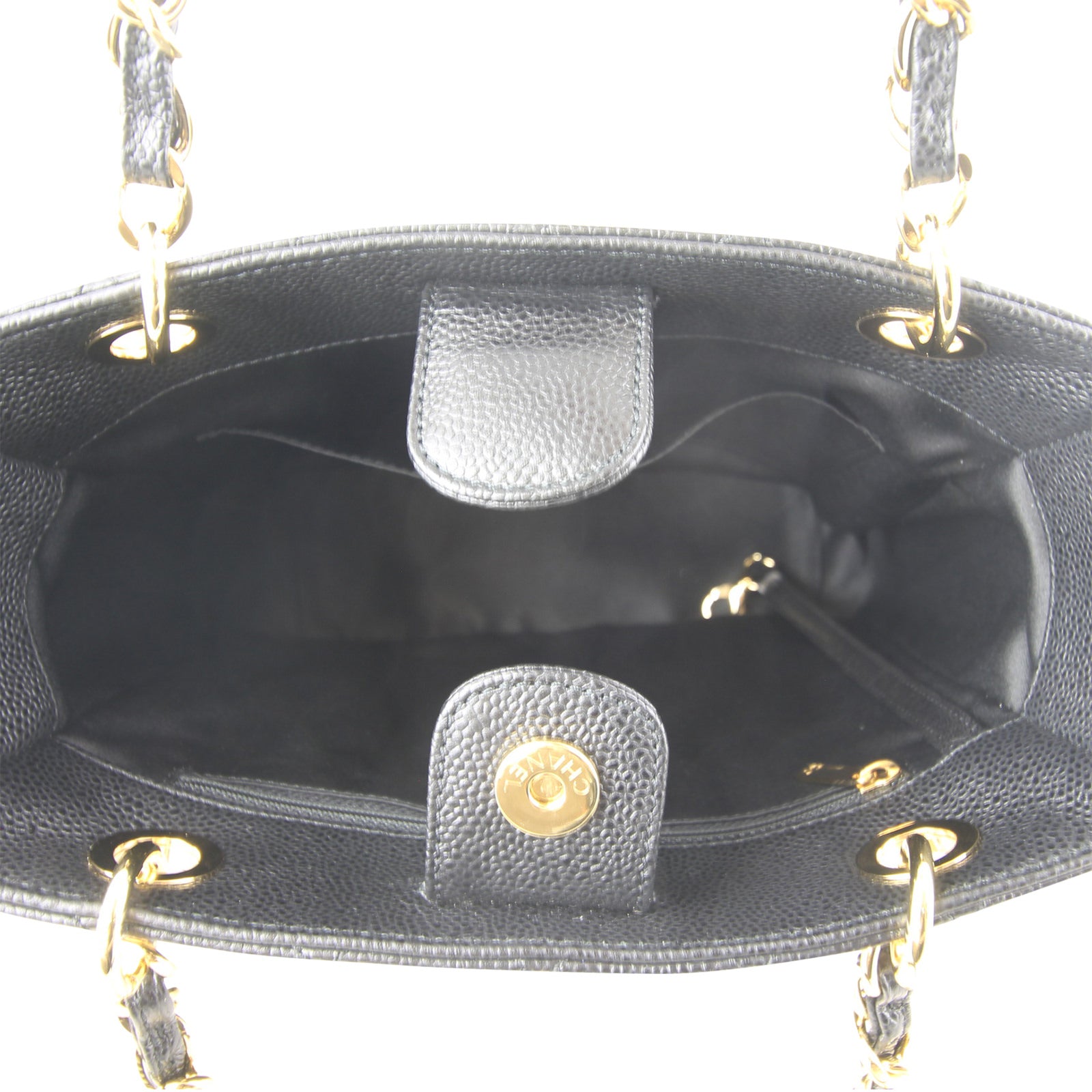 Chanel Petite Shopping Tote Interior