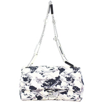 Chanel Printed Airplane Canvas Single Flap Medium Front