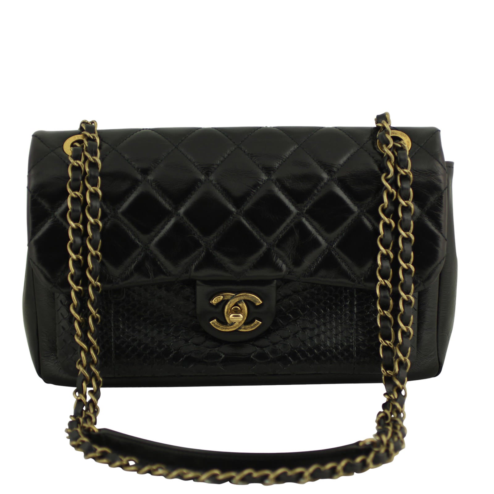 Chanel Python Flap Bag Front