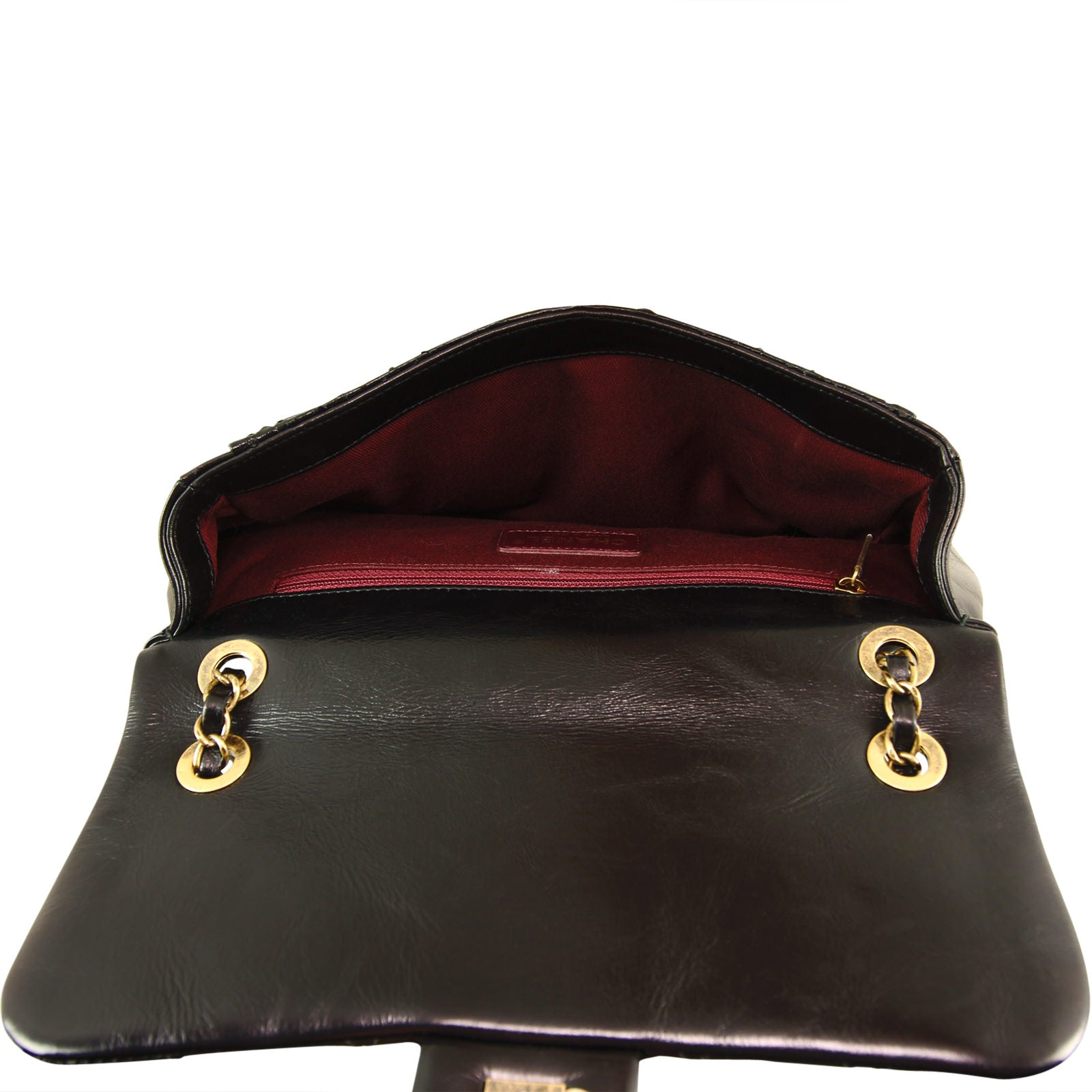 Chanel Python Flap Bag Inside