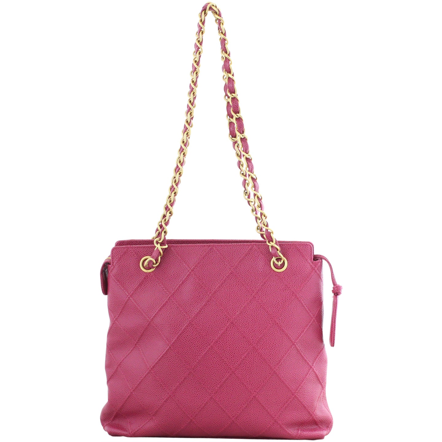 Chanel Petite Quilted Caviar Tote Back