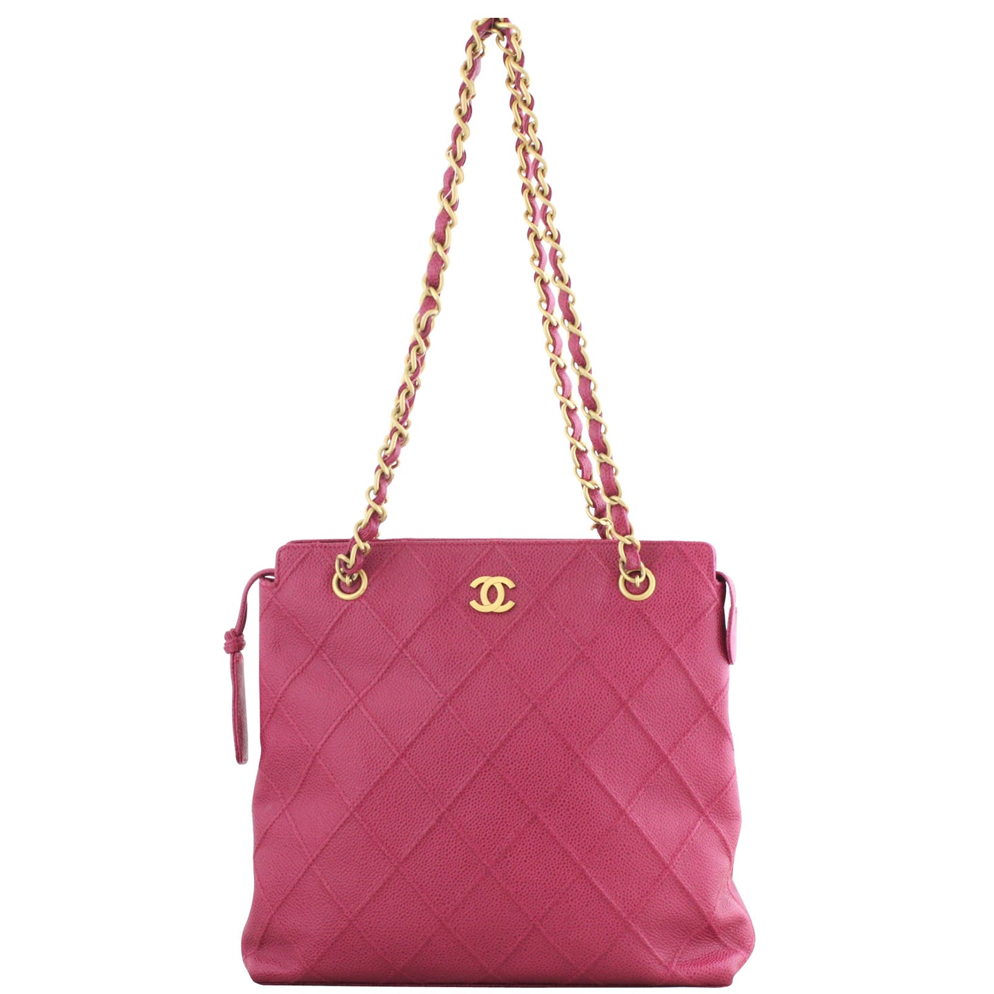 Chanel Petite Quilted Caviar Tote Front