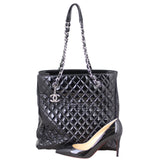 Chanel Quilted Patent Leather Tote Shoe