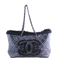 Chanel Quilted Vinyl and Tweed Tote Front