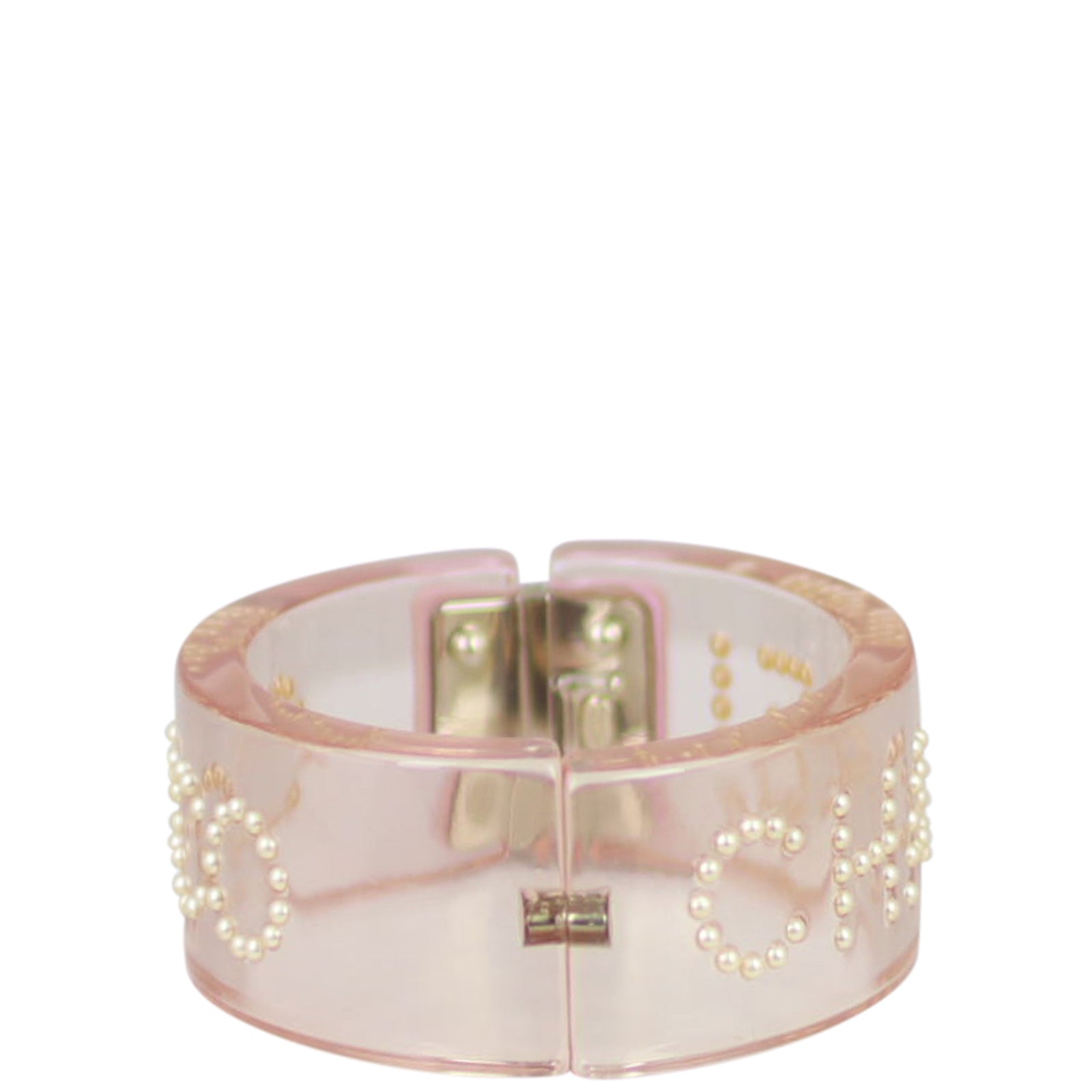 Chanel Resin Pearl Coco Chanel Cuff Back
