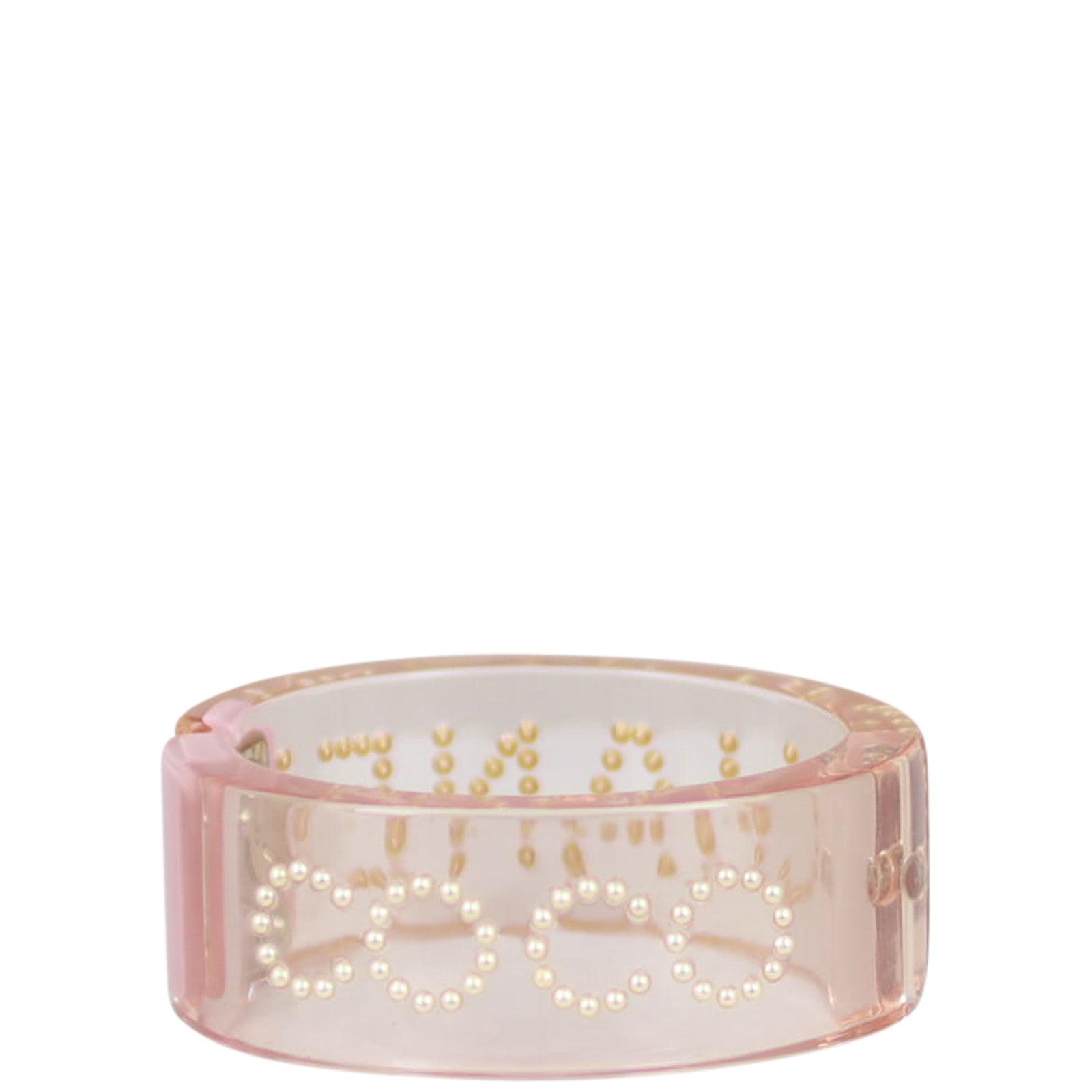 Chanel Resin Pearl Coco Chanel Cuff Left Side