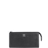 Chanel Sevruga Top Zip Wallet Front
