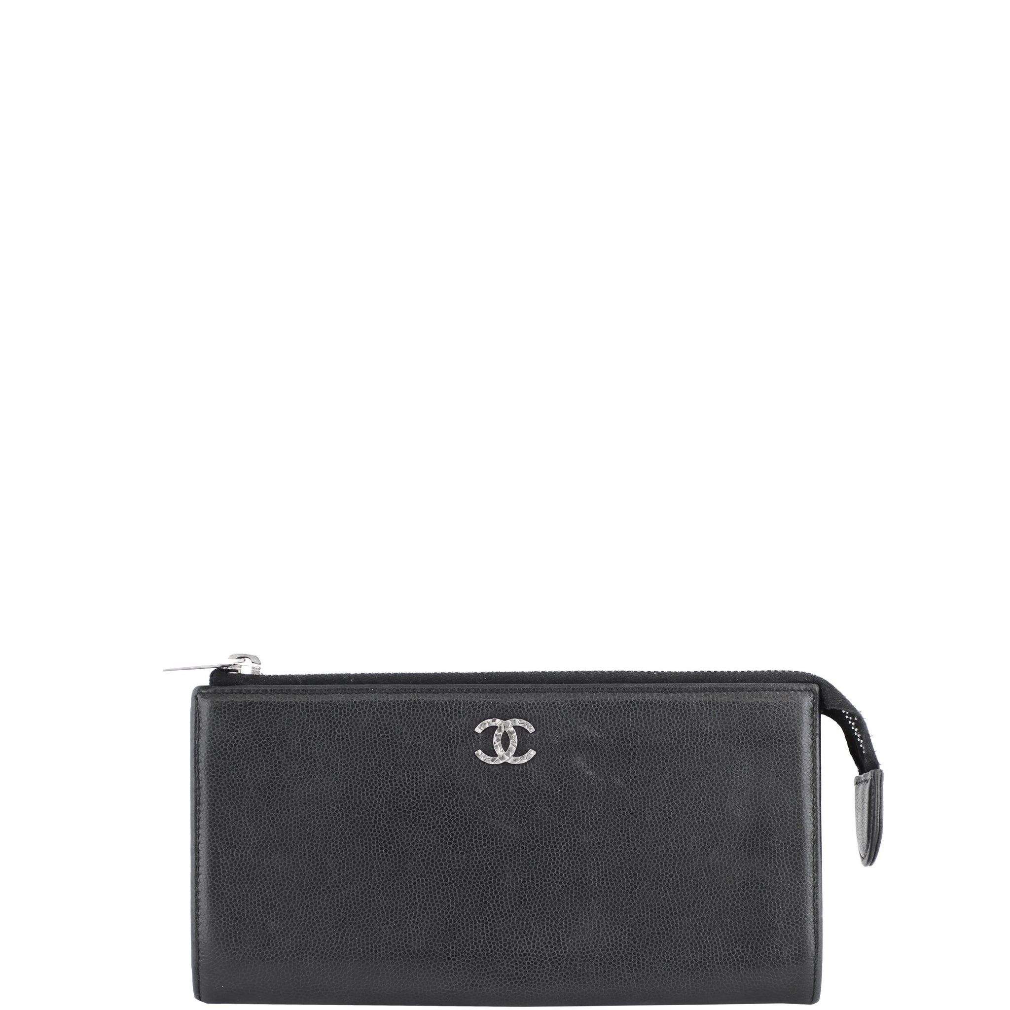 Chanel Sevruga Top Zip Wallet Front