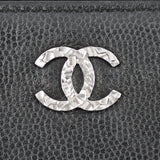 Chanel Sevruga Top Zip Wallet Logo