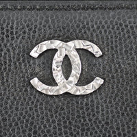Chanel Sevruga Top Zip Wallet Logo