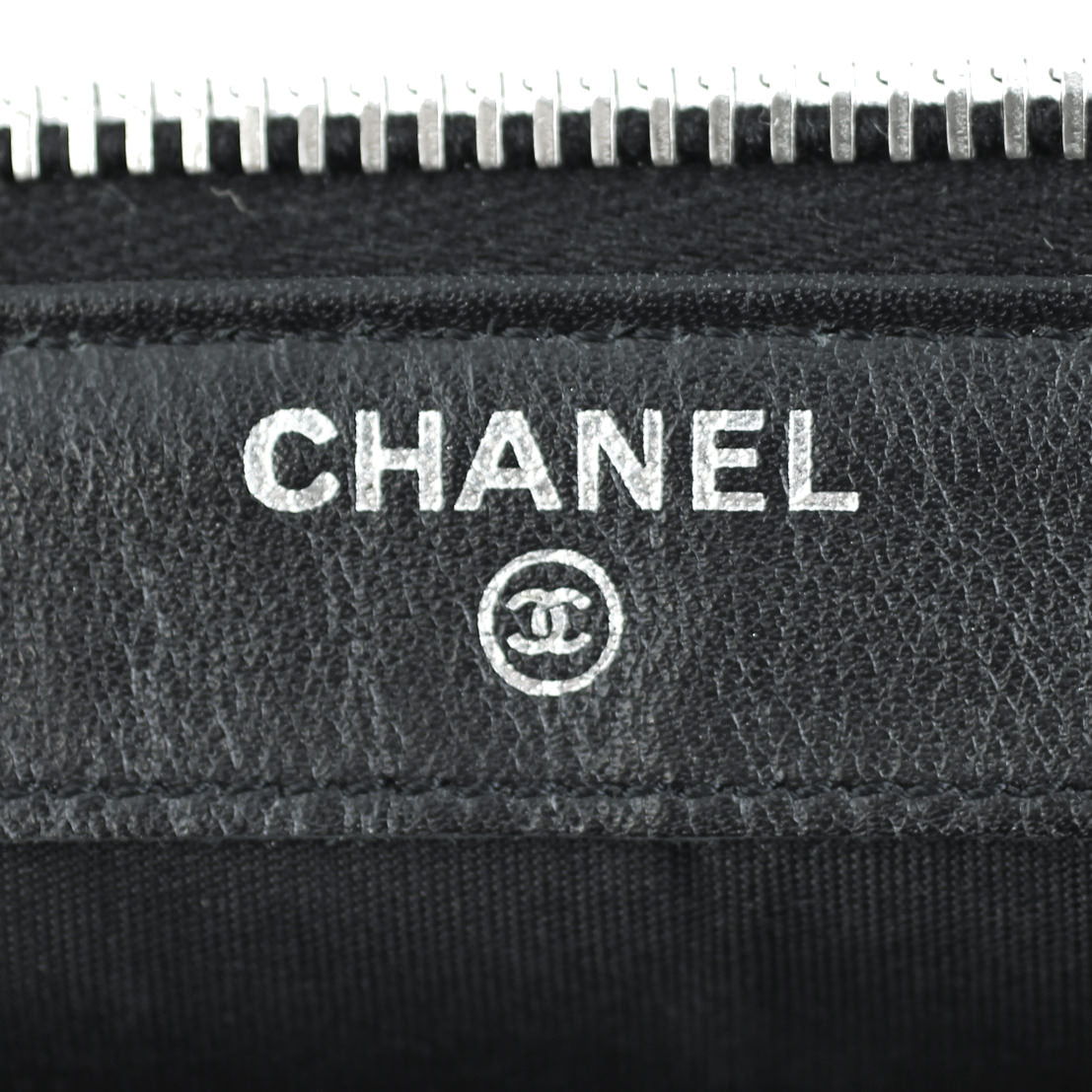 Chanel Sevruga Top Zip Wallet Stamp