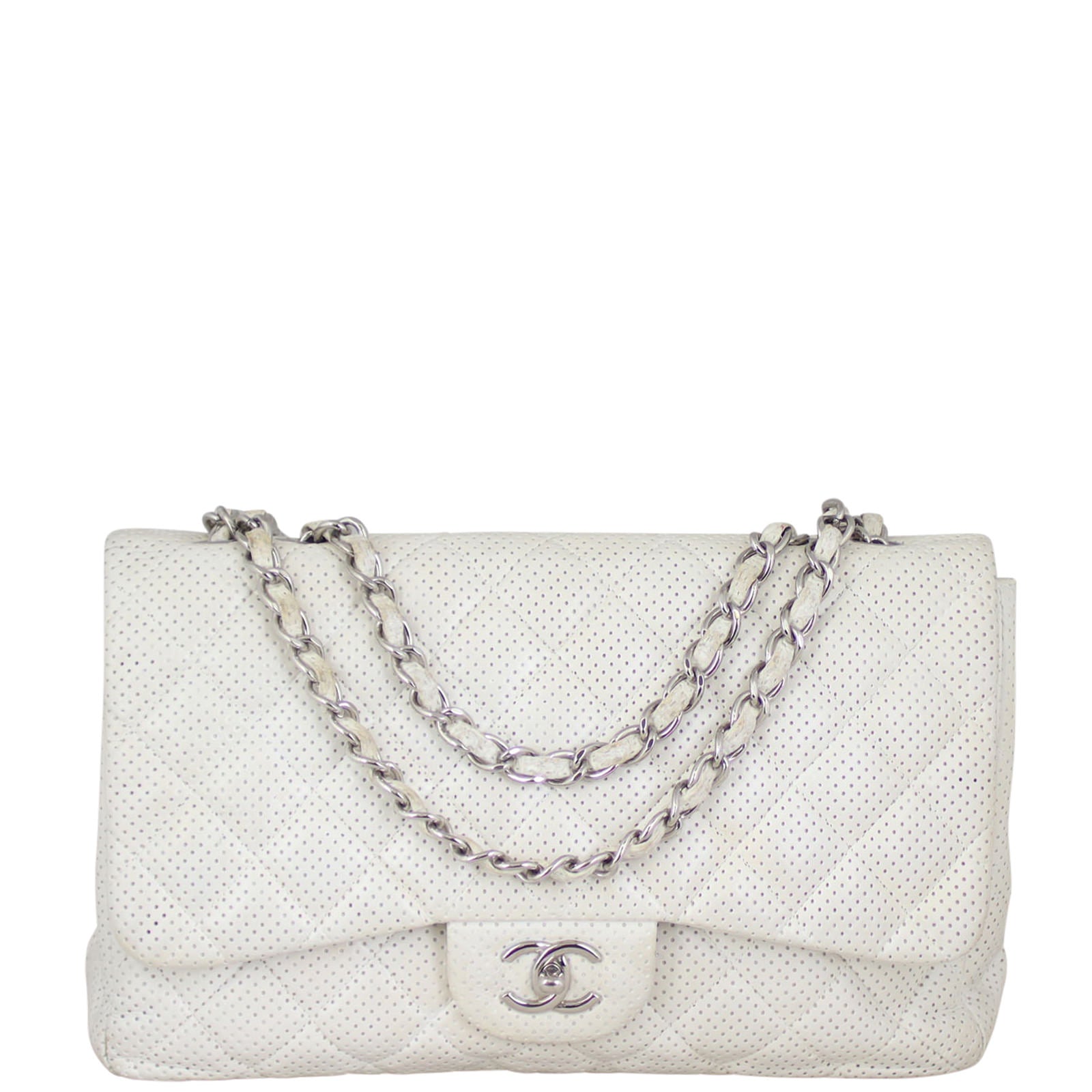 Chanel Single Flap Perforated Jumbo Front